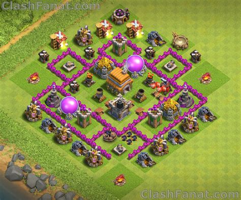 clash of clans town hall 6 base layout.